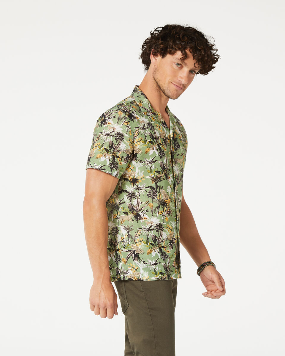 Safari Short Sleeve Shirt, Green Multi, hi-res